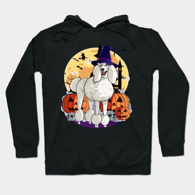 Standard Poodle Halloween Witch Pumpkin Hoodie by Noseking